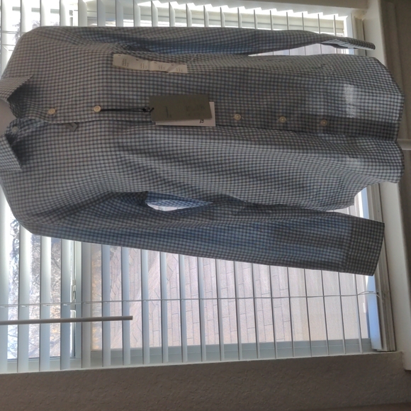 Goodfellow Women's Long Sleeve Plaid Blue & Black Dress Shirt. Size S NWT - Picture 8 of 8